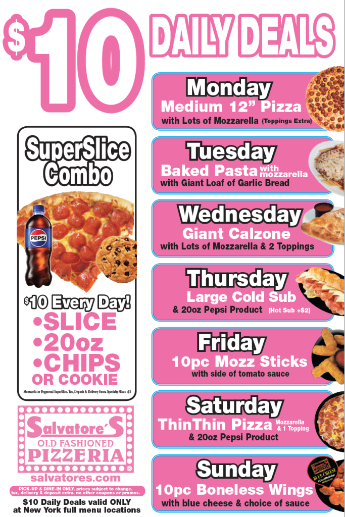 Pizza Coupons Rochester NY Salvatore's Pizzeria